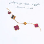 [Eternal Jewelry]CLOVER BRACELET 5 MOTIFS CARNELIAN TIGER EYE - 图片 3