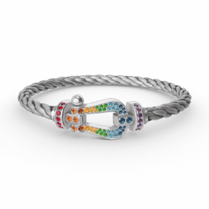 [Eternal Jewelry]FORC LARGE HORSESHOE  COLORED DIAMOND BRACELET SILVER