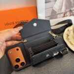 Louis Vuitton Embossed Monogram Card Holder Crossbody Strap Luxury Phone Case - 图片 7