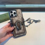 Gucci Dionysus Snake Head Leather Phone Case with Card Slot & Crossbody Strap - 图片 8