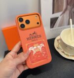 Hermès Classic Horse Carriage Print Luxury Leather Phone Case - 图片 5