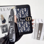Dior Oblique Monogram Flip Wallet Phone Case With Brand Wrist Strap - 图片 6