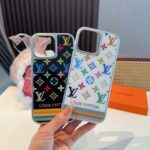 LV New Arrival Gilded Craft Electroplated Glass Phone Case