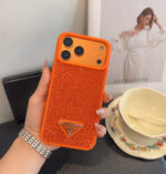 Prada Style Bling Diamond Phone Case with Triangular Logo - 图片 5
