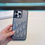 Dior Card Holder Phone Case Lychee Pattern Magnetic Case - 图片 15