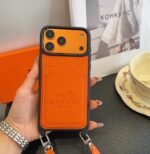 Hermès Paris Embossed Leather Card Pocket Crossbody Luxury Phone Case - 图片 10