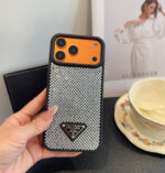 Prada Style Bling Diamond Phone Case with Triangular Logo - 图片 17