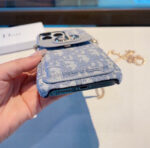 Dior Card Holder Crossbody Phone Case with Chain Strap - 图片 15