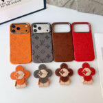 LV Monogram Cute 3D Vivienne Doll Card Holder Stand Luxury Phone Case - 图片 2