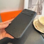 Hermès Style Embossed Leather Texture Full Cover Phone Case - 图片 15