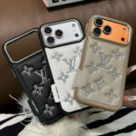 Louis Vuitton Bling Rhinestone Monogram Leather Luxury Phone Case With Diamond Camera Lens Protector