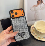 Prada Style Bling Diamond Phone Case with Triangular Logo - 图片 13