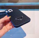Prada Style Classic Cross Grain Leather Texture Phone Case - 图片 10