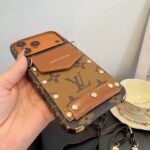 Louis Vuitton Style Monogram Card Holder Crossbody Phone Case With Rivet Detail - 图片 10
