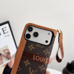Luxury Designer Monogram Flip Wallet Phone Case with Wrist Lanyard - 图片 12