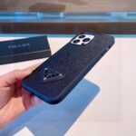 Prada Style Classic Cross Grain Leather Texture Phone Case - 图片 11