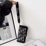 Dior Oblique Monogram Flip Wallet Phone Case With Brand Wrist Strap - 图片 13