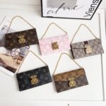 LV & Gucci Monogram Flip Phone Wallet Mini Crossbody Shoulder Bag With Card Slots