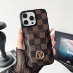Luxury Designer Monogram Card Holder Phone Case | 2-in-1 Wallet Shockproof Cover - 图片 8