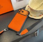 Hermès Paris Embossed Leather Card Pocket Crossbody Luxury Phone Case - 图片 7