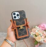 Celine Triomphe Monogram Card Slot Crossbody Phone Case - 图片 18