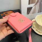 Chanel Style Leather Flip Card Holder Crossbody Phone Case - 图片 6