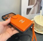 Chanel Style Leather Flip Card Holder Crossbody Phone Case - 图片 16