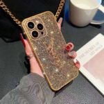 YSL Full Bling Glitter Diamond 3D Metal Logo Luxury Shockproof Phone Case