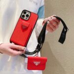 Prada Style Crossbody Wallet Phone Case with Mini Bag Lanyard - 图片 3
