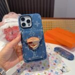LV Denim Lock Card Holder Phone Case with Crossbody Strap - 图片 11