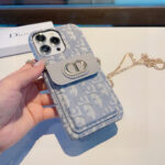 Dior Card Holder Crossbody Phone Case with Chain Strap - 图片 13