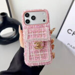 Chanel Style Tweed Quilted Card Holder Wallet Luxury Phone Case - 图片 5