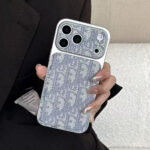 Dior Classic Oblique Monogram Fabric Texture Luxury Shockproof Phone Case - 图片 5