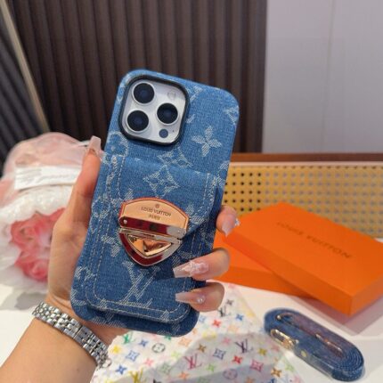 LV Denim Padlock Crossbody Card Holder Phone Case