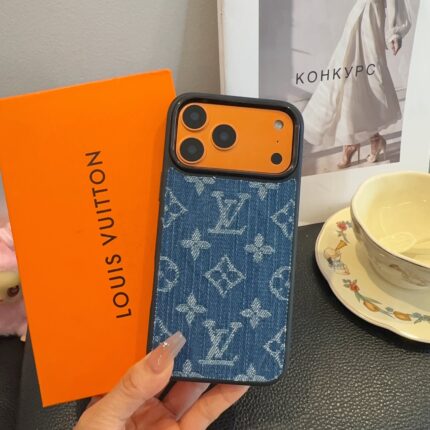 Louis Vuitton Monogram Denim Fabric Luxury Shockproof Phone Case