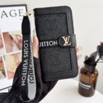 Luxury Designer Monogram Flip Wallet Phone Case with Wrist Lanyard - 图片 3
