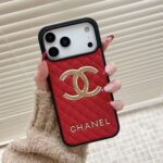 Chanel Classic Quilted Leather 3D Gold Logo Luxury Phone Case - 图片 2