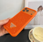 Prada Style Bling Diamond Phone Case with Triangular Logo - 图片 9