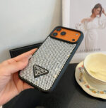 Prada Style Bling Diamond Phone Case with Triangular Logo - 图片 16