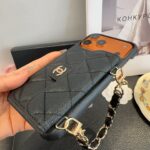 Chanel Quilted Caviar Leather Card Holder Chain Strap Luxury Phone Case - 图片 5