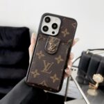 Designer Monogram Card Holder Phone Case with LV & GG Metal Buckle - 图片 13