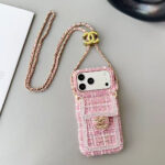 Chanel Style Tweed Quilted Card Holder Wallet Luxury Phone Case - 图片 15