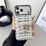 Chanel Style Tweed Quilted Card Holder Wallet Luxury Phone Case - 图片 4