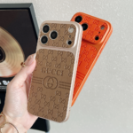 Gucci Embossed GG Monogram Electroplated Frame Premium Leather Luxury Phone Case - 图片 10
