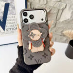 LV Monogram Cute 3D Vivienne Doll Card Holder Stand Luxury Phone Case - 图片 4