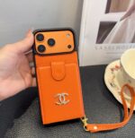 Chanel Style Leather Flip Card Holder Crossbody Phone Case - 图片 11