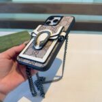 Gucci Dionysus Snake Head Leather Phone Case with Card Slot & Crossbody Strap - 图片 11