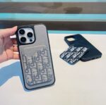 Dior Card Holder Phone Case Lychee Pattern Magnetic Case - 图片 12