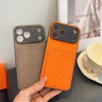 Hermès Embossed Monogram Leather Card Holder Phone Case