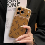 LV & Gucci Classic Monogram Electroplated Frame Luxury Leather Phone Case - 图片 6